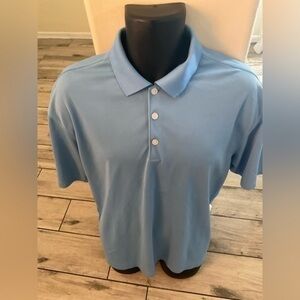Men’s used Nike blue polo shirt size L large dri fit golf Pre own